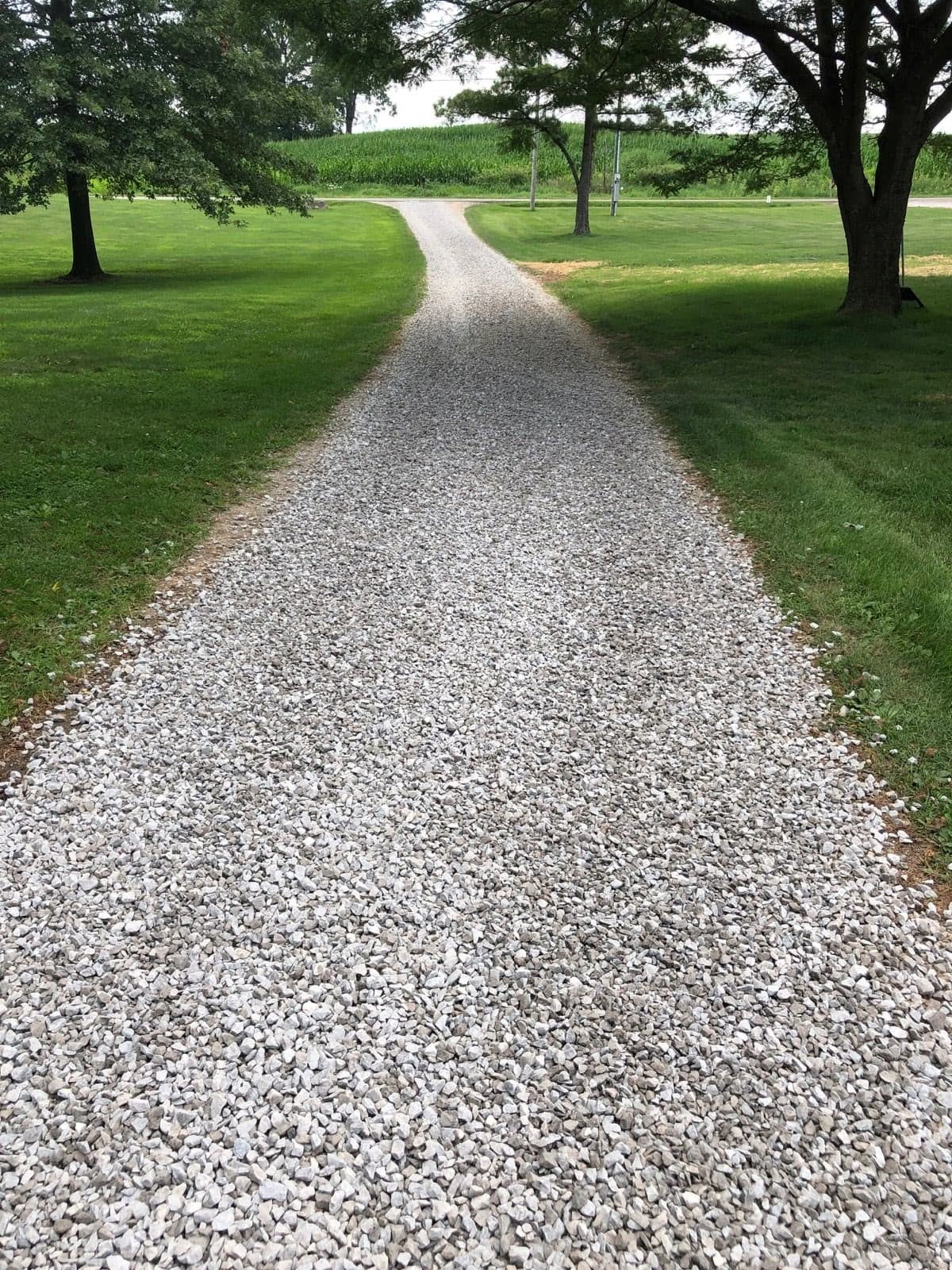 Finished gravel driveway