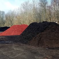 Real mulch piles at Rittman Landscape Supply